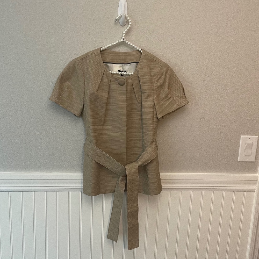 NWT J Crew Short Sleeve Tan Suit Jacket Size 4